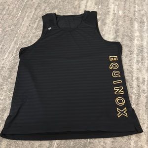 RHONE Black Tank Top with Gold 'EQUINOX' Side Logo